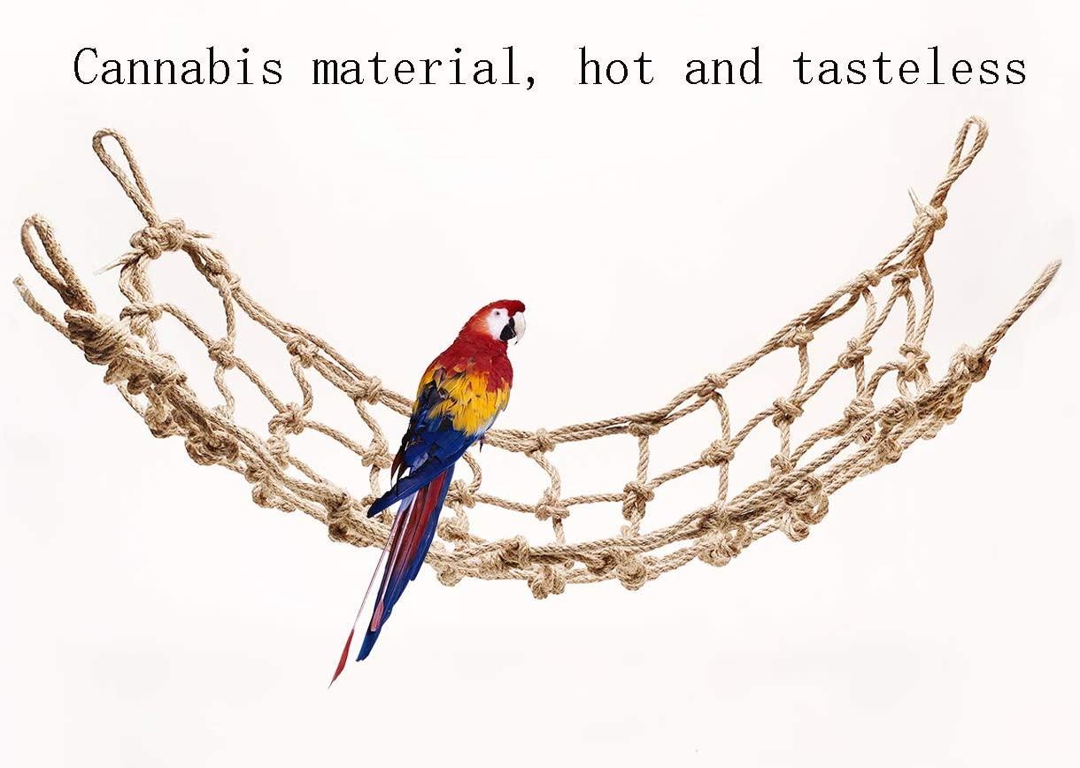 thumbnail image 2 of Parrot Climbing Net & Swing - Cotton Rope Bird Play Gym With Hemp Ladder 2 of 5