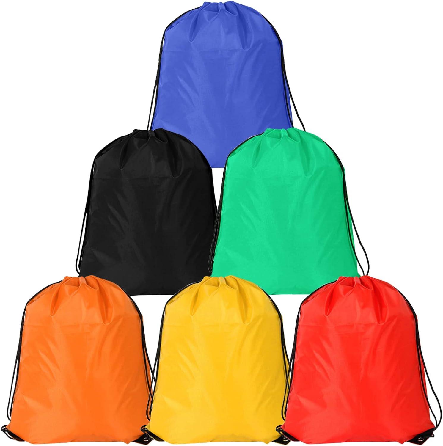 2PCS Drawstring Backpack Bags Black Gym Bulk Cinch Tote Sackpack Sack Bulk  String Bag Backpack Storage Bag for Party Gym Sports Shopping(Black+Blue)