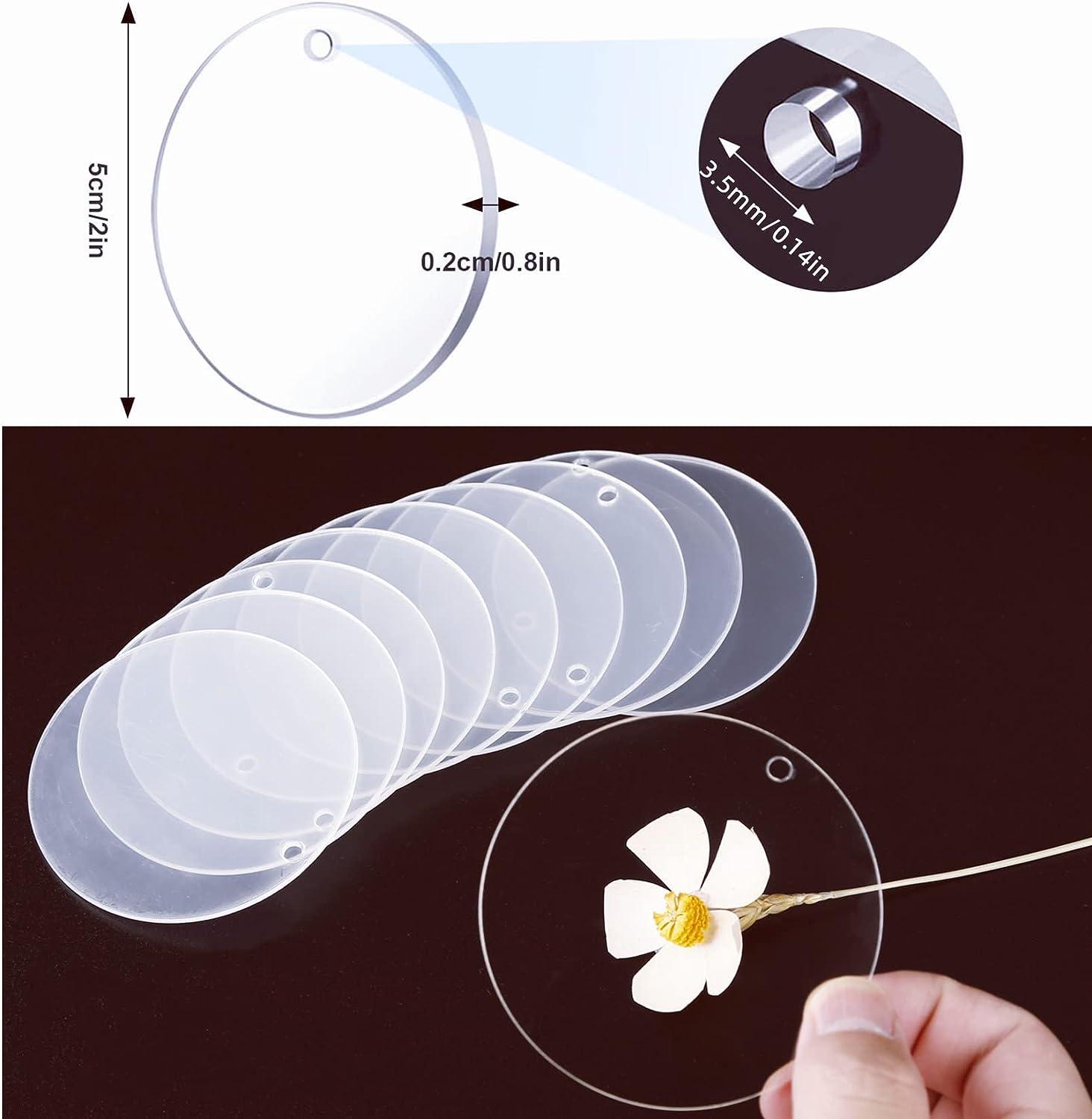 Acrylic Blank Discs, Flat Round, for DIY Keychains or tags (20 pieces)