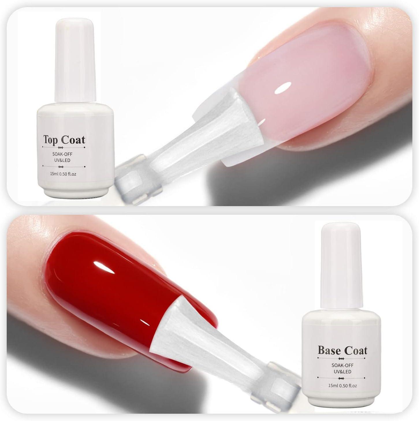 Nail Base Top Coat Set Soak Off LED Nail Lamp Gel Base Top Coat
