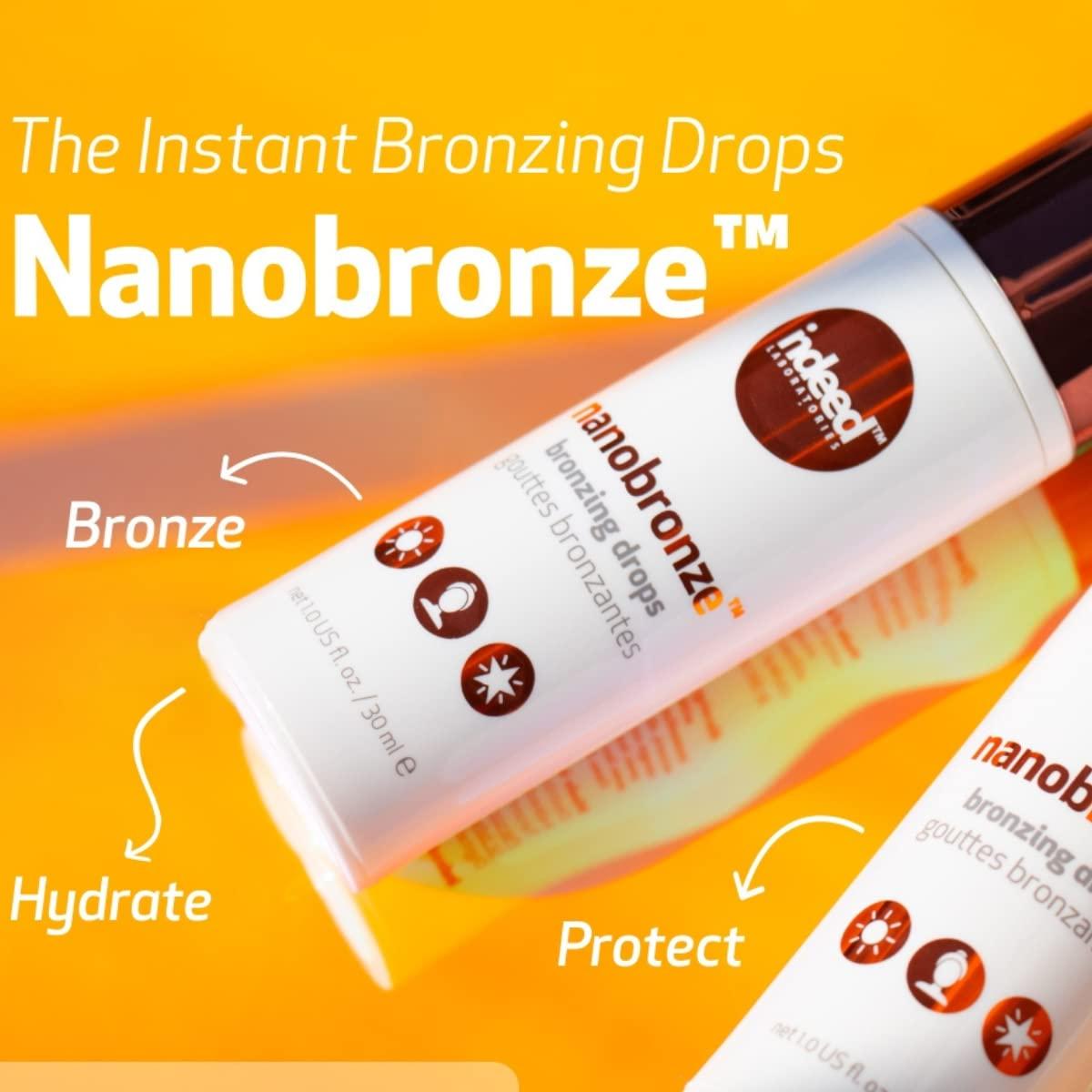 Indeed Labs Nanobronze Drops - Get a sun-kissed glow without the sun!  Bronzing drops with hyaluronic acid instantly bronze, blur, and hydrate  skin. 30ml