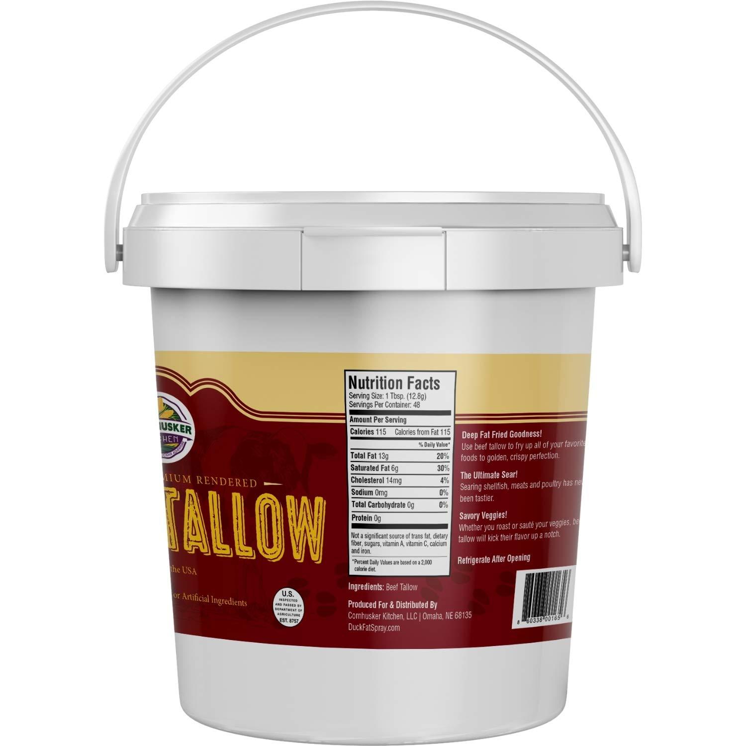 Cornhusker Kitchen Beef Tallow Grass fed Beef Tallow (1.5 Pound Tubs)