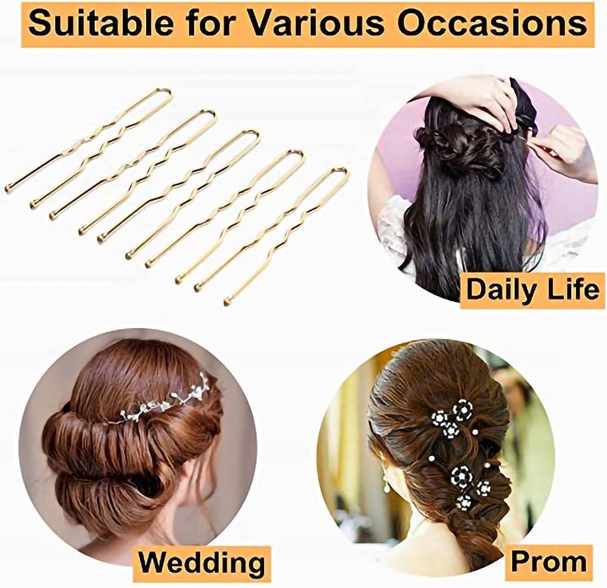 U Shaped Hair Pins Gold French Blonde Bobby Buns Clips for Updos