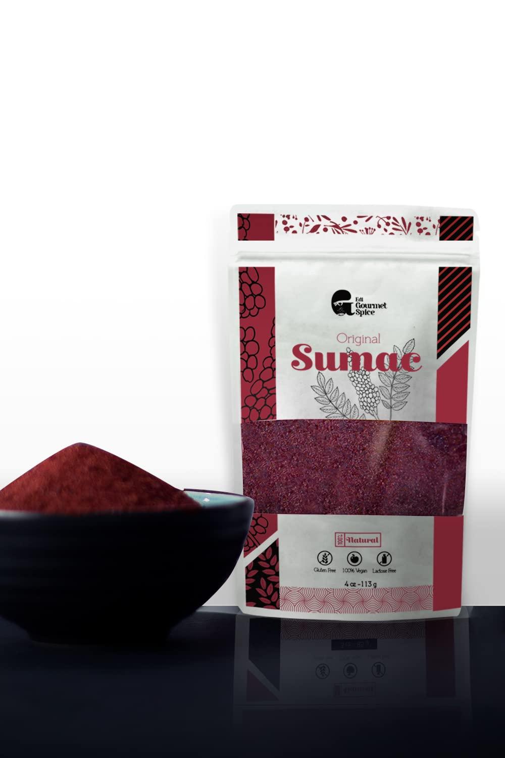 Edi Gourmet Spice Ground Sumac Spice 4 oz, Resealable Bag, 100 pure