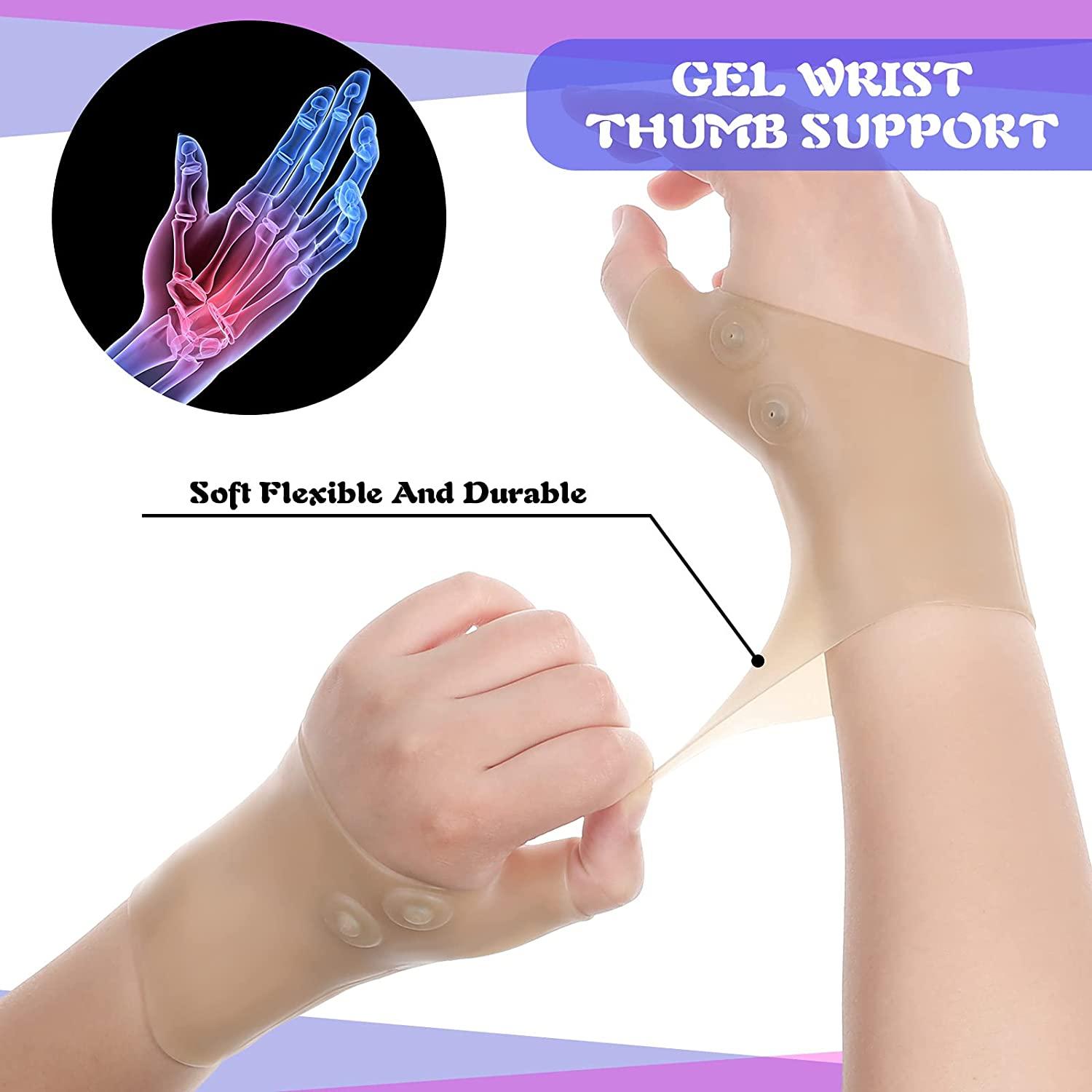 4 pieces Gel Wrist Thumb Braces Wrist Hand Thumb Gloves Waterproof
