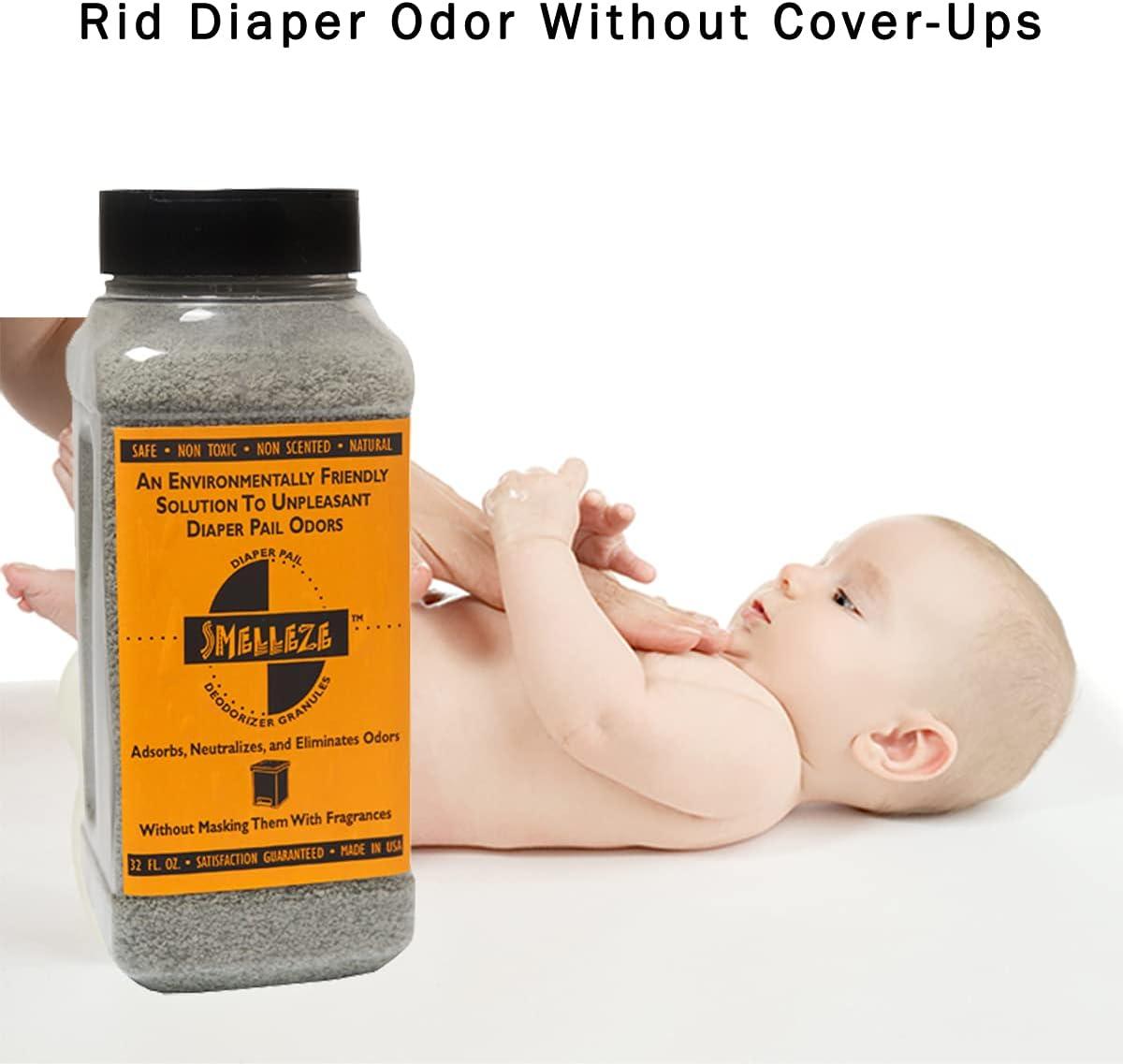 SMELLEZE Natural Diaper Pail Odor Control Deodorizer 2 lb. Granules