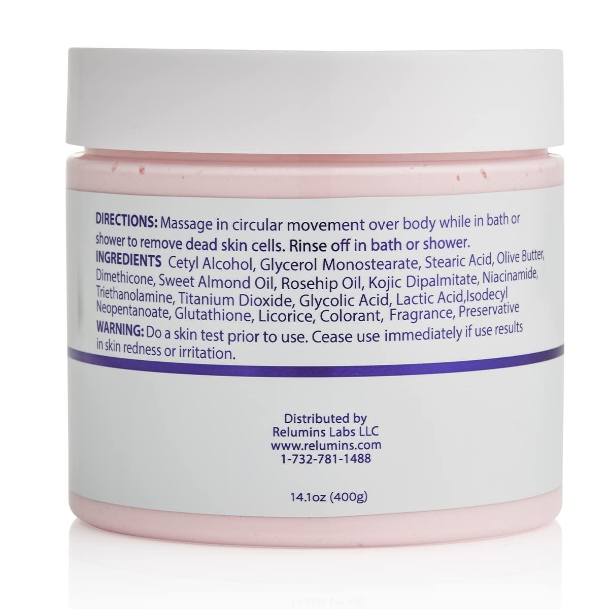 premium whitening scrub with glutathione arbutin rosehip & kojic acid Relumins Premium Brightening Scrub - Intense Exfoliant with Glutathione  Arbutin Rosehip & Kojic Acid for Radiant Skin - 400ml International  Shipping | Buy Now with Express International Delivery