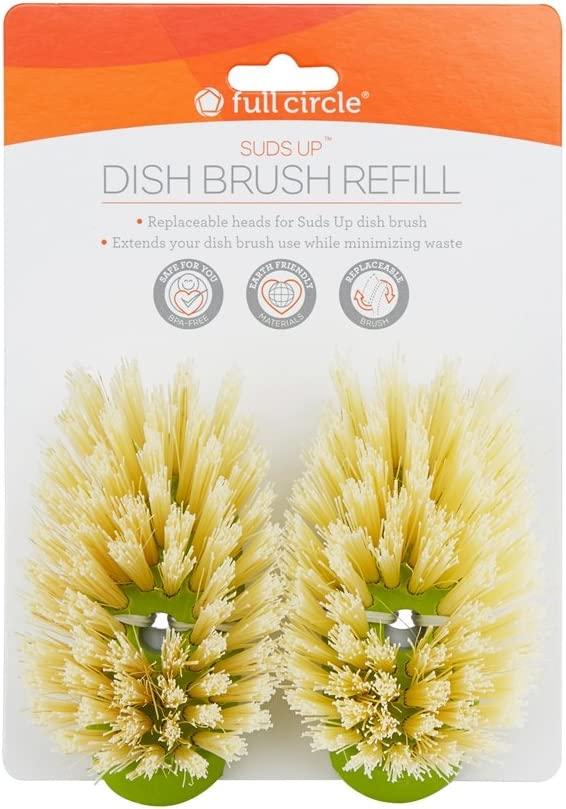 Full Circle Dish Brush Refill, Suds Up Soap Dispensing, 2-Pack, Green Dish  Brush - Refill