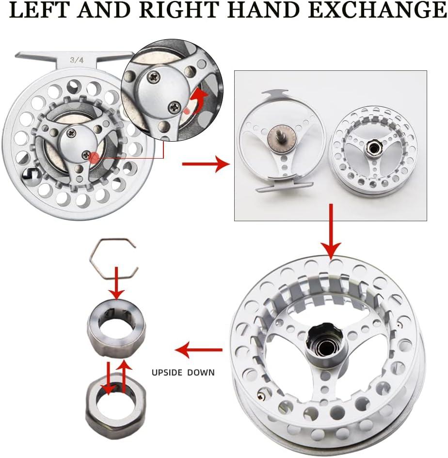 ANGLER DREAM Fly Reel Combo (1/2WT) Aluminum Alloy Large Arbor Reel with Weight Forward Line, Braided Backing, Taper Leader - Silver Reel & Fluo Yellow Line for Pre-Load | Buy Now with ANGLER DREAM Fly Reel Combo (1/2WT) Aluminum Alloy Large Arbor Reel with Weight Forward Line, Braided Backing, Taper Leader - Silver Reel & Fluo Yellow Line for Pre-Load | Buy Now with