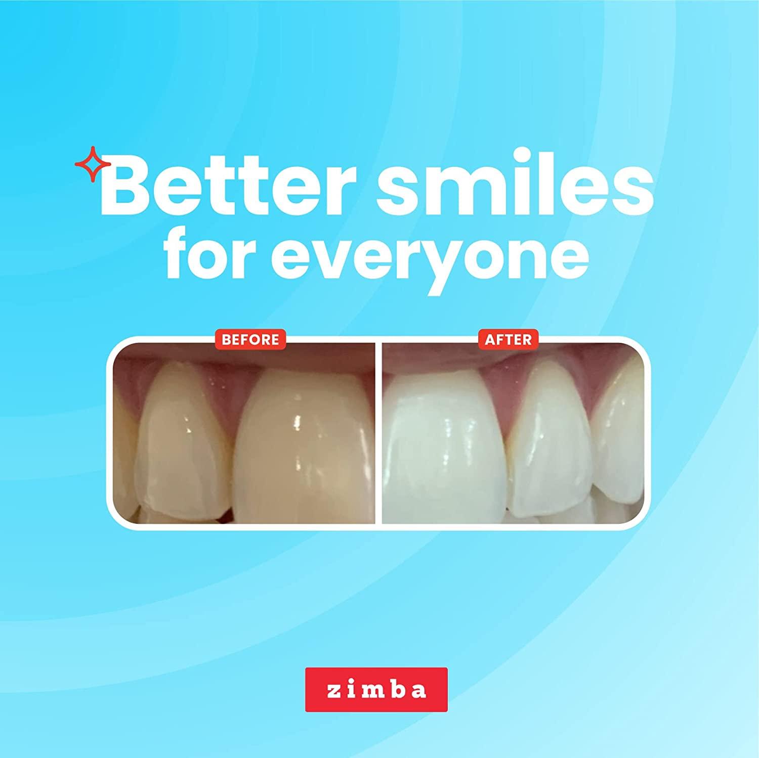 Zimba Teeth Whitening Strips Vegan Stain Remover White Strips Hydrogen Peroxide Teeth