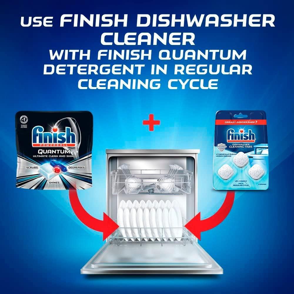 Finish InWash Dishwasher Cleaner Clean Hidden Grease and Grime, 3 ct
