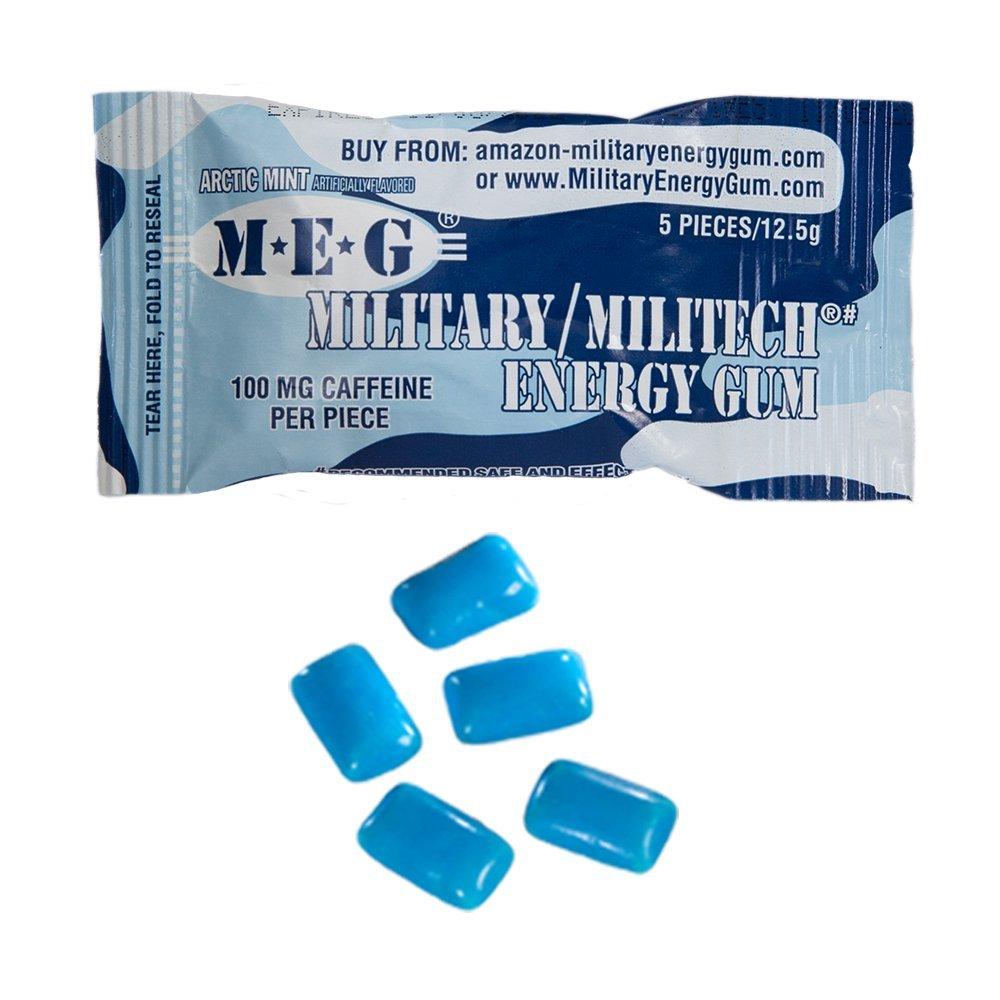 MEG Military Energy Gum 100mg Caffeine Boost Energy & Performance