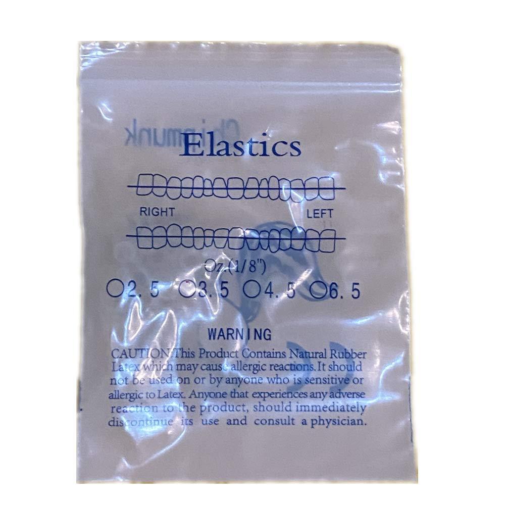 Orthodontic Elastic Rubber Bands (Chipmunk 1/8 3.5 oz) Dental Brace Bands for Effective