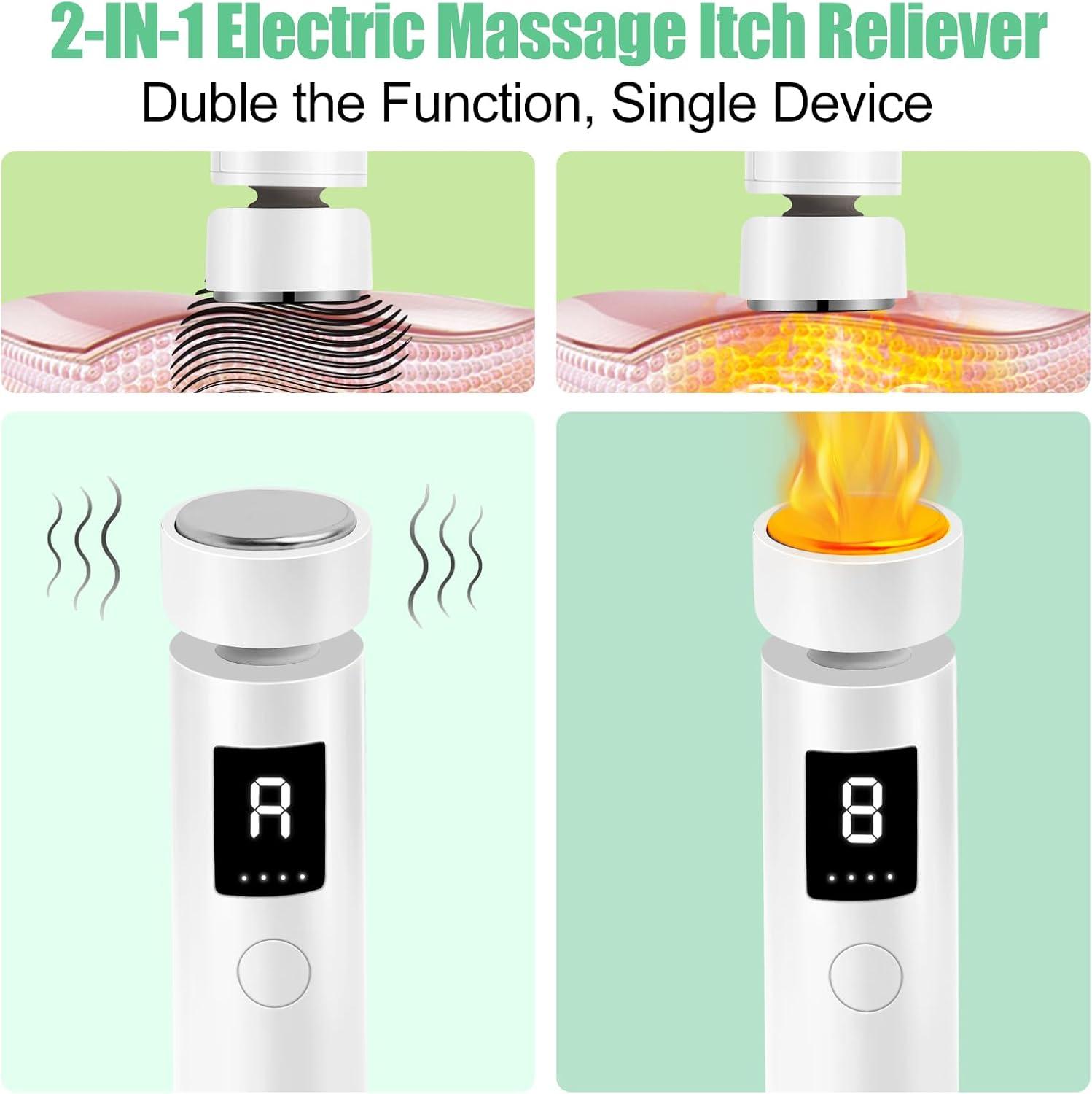 Electric Massage Itch Reliever - 2-in-1 USB Rechargeable Device with 3  Temperature Settings & Vibration for Fast Itch Relief | Summer Outdoor  Gadget | ...