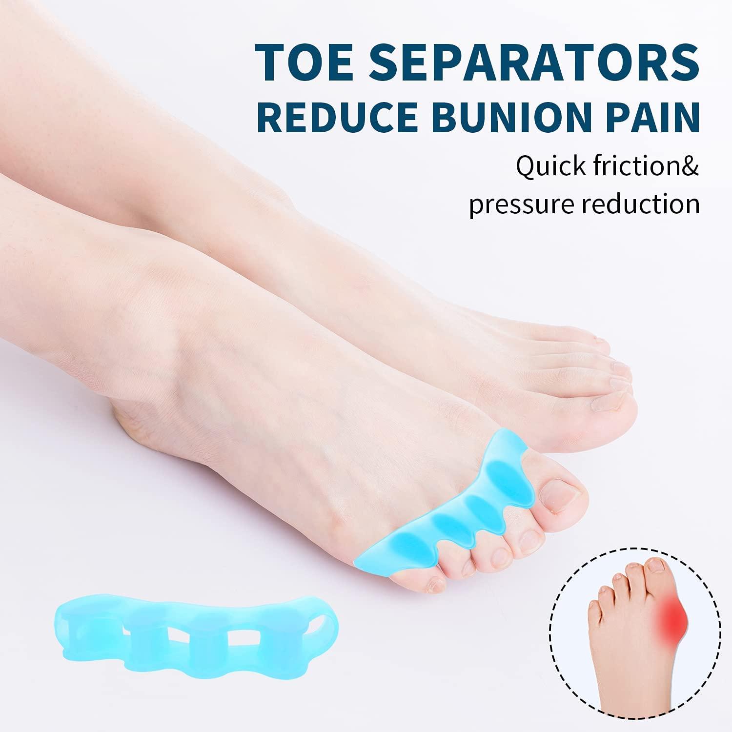 Toe Separators 5 Pair Soft Gel Toe Spacers to Correct Bunions Toe
