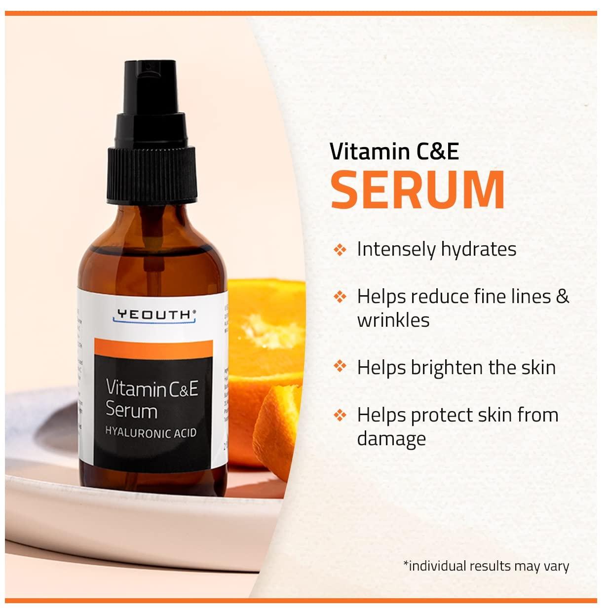 Yeouth Vitamin C & E Serum with Hyaluronic Acid 1 fl oz (30 ml