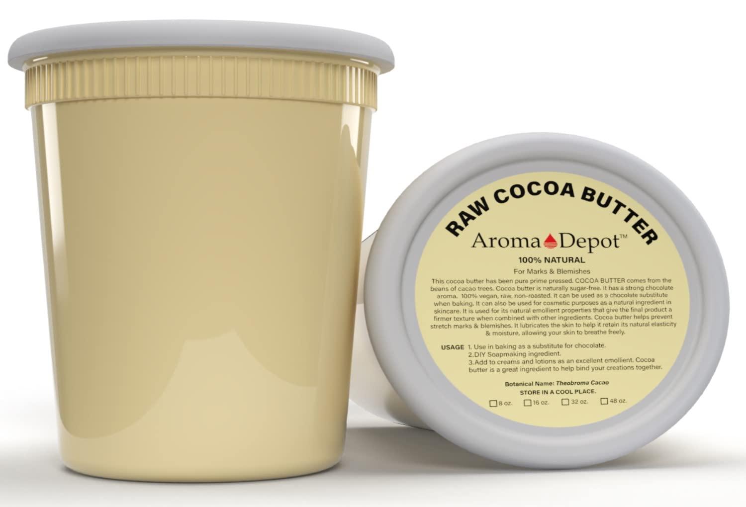 Aroma Depot 2lb / 32 oz Raw Cocoa Butter Unrefined 100% Natural