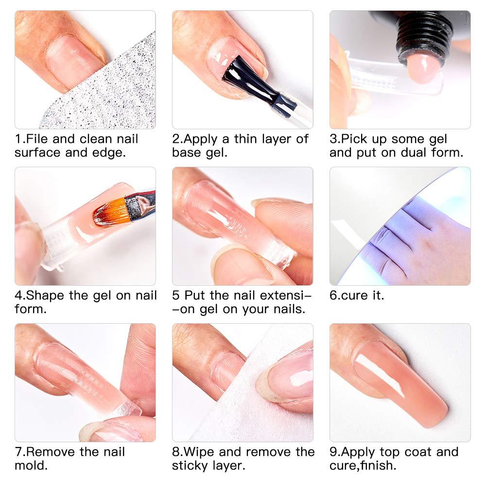 Morovan Poly Gel Kits - 20 Colors Poly Gel Nail Kit Nail Extension Gel  Builder Nail Gel for Art Nails Beginner Poly Nail Gel Kit DIY at Home Nails  Enhancement Manicure Kit (