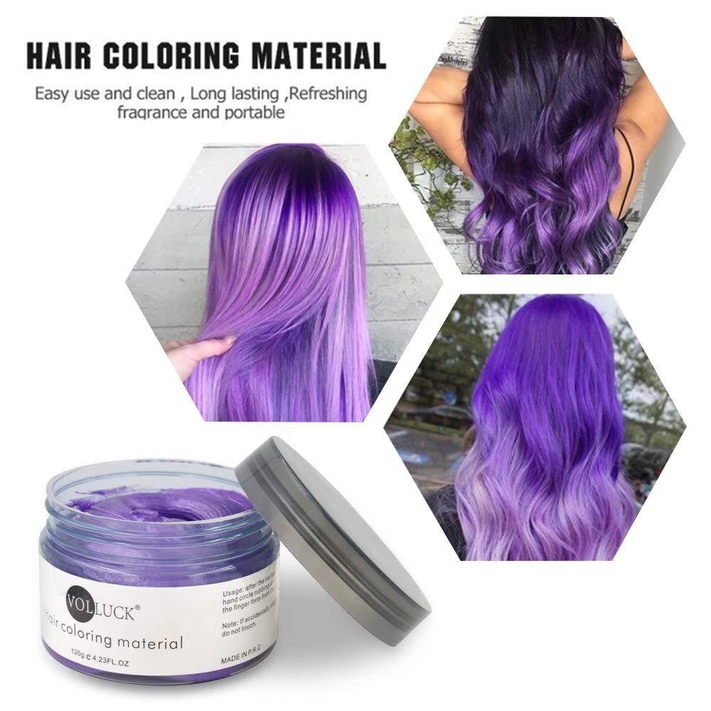 VOLLUCK Purple Hair Coloring Wax Temporary Hair Clay Pomades 4.23 oz