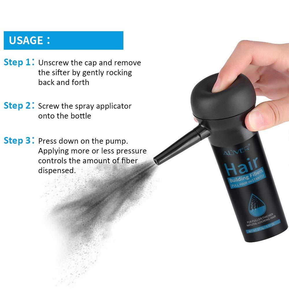 Hair Building Fibers Spray Pump 2-in-1 Kit Set (Black) Premium Hair  Building Formulation，Natural Hair Loss Concealer For Men and Women（ OZ）