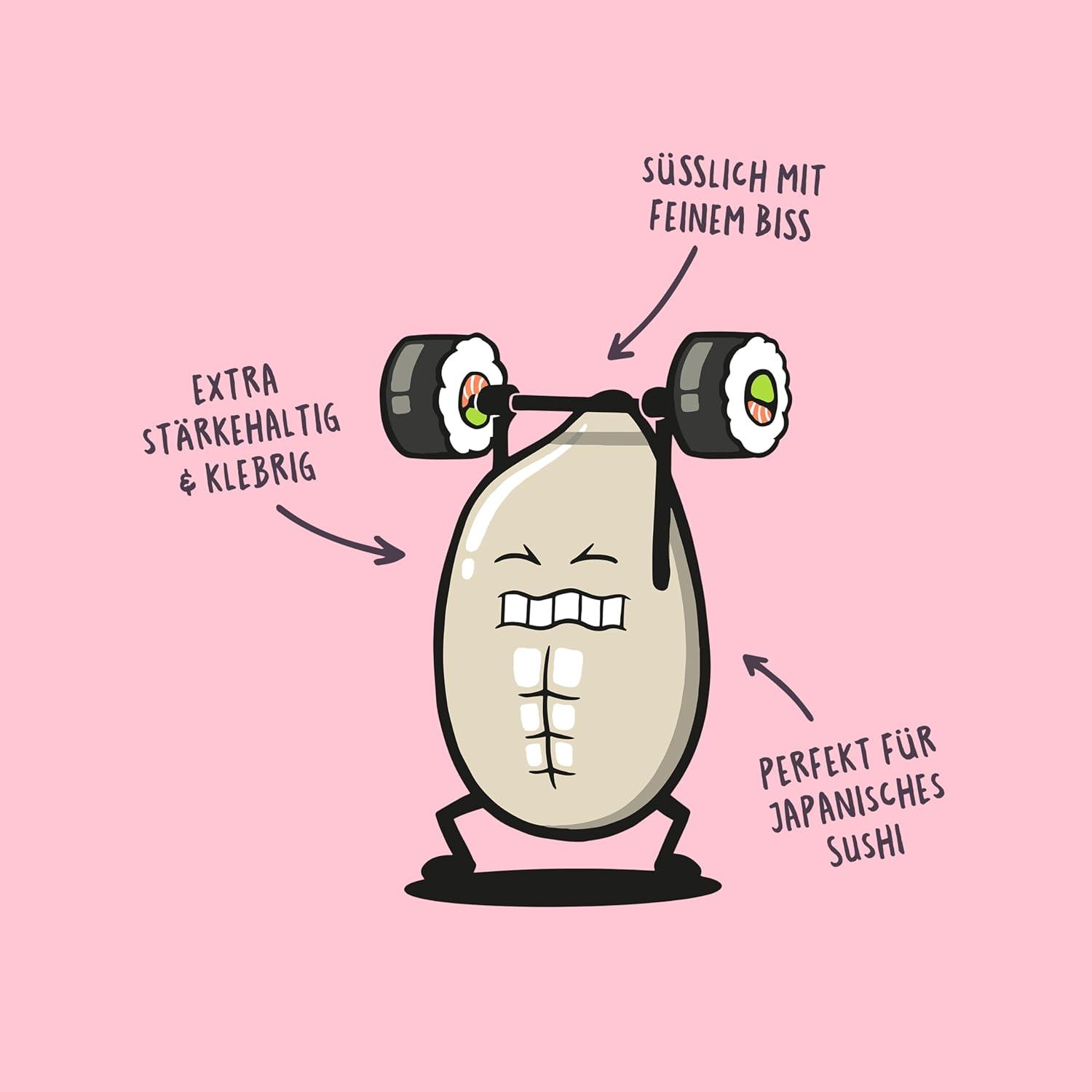 Buy REISHUNGER Sushi Rice 600g with Storage Jar - Premium Red Selenio ...