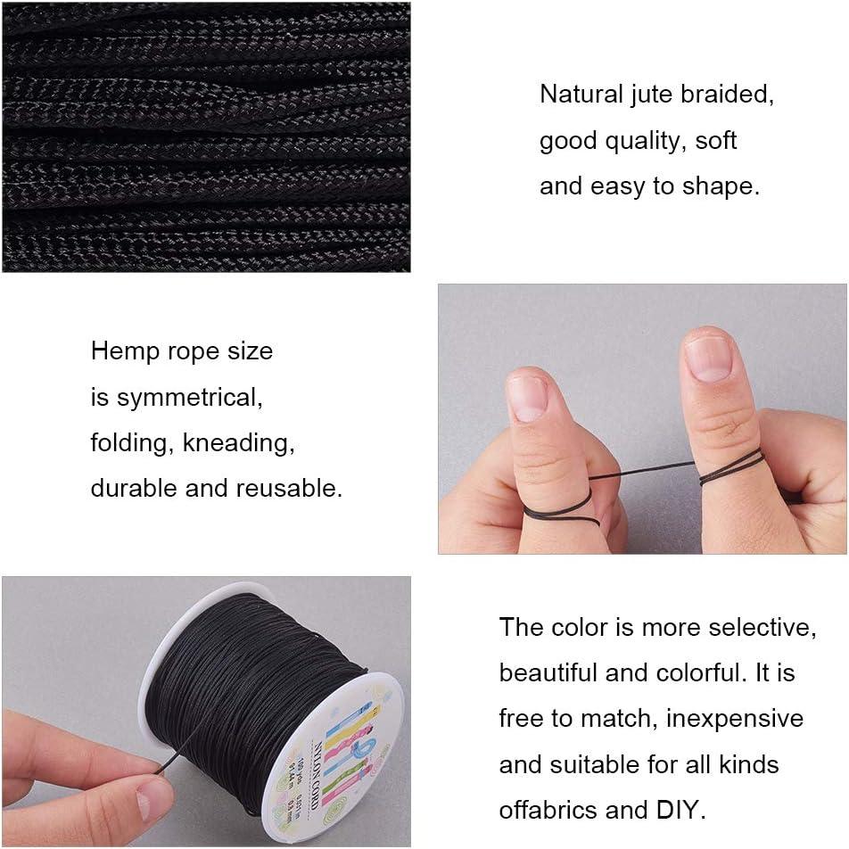 PH PandaHall Waxed Polyester Cord - 196 Yards 22 Colors 1mm Jewelry Making String