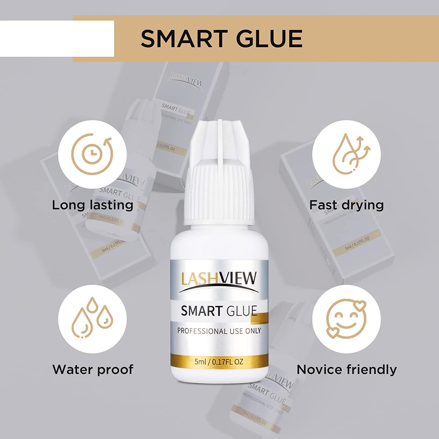 LASHVIEW Eyelash Extension Glue 1s Extra Strong Lash Glue 5ml Semi