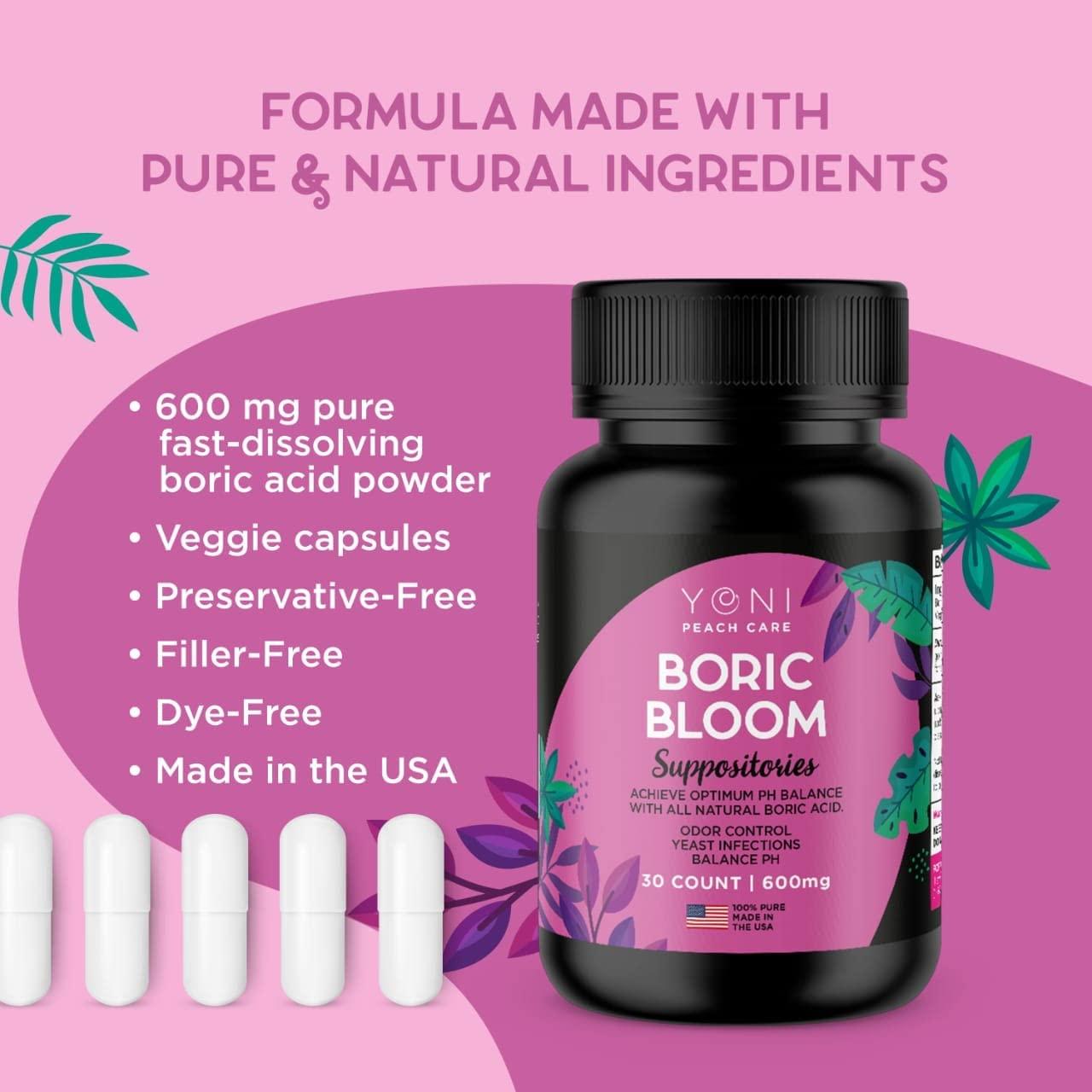 Boric Acid Suppositories Vaginal pH Balance & BV Yeast Infection