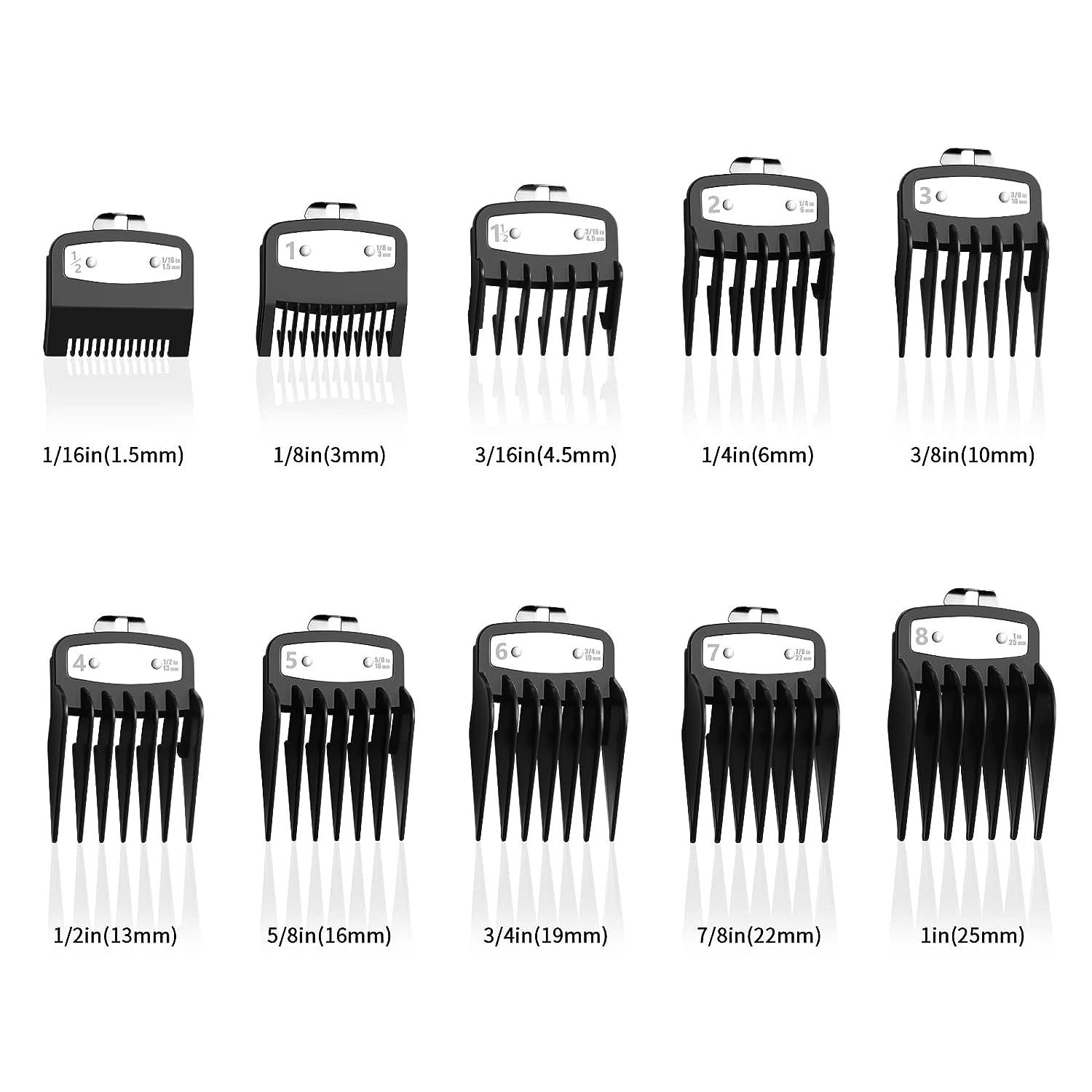 10 PCS Premium Wahl Clipper Guards 1/161 Inch Metal Clip