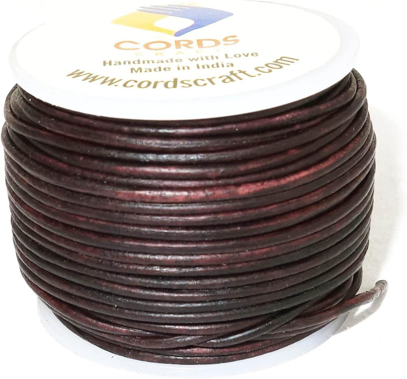 1.5 mm Round Leather Cord Dark Brown Distressed, Leather Cording for  Jewelry Making Bracelets, Necklace, Genuine Leather Strings & Lace, Roll of  20 Meters