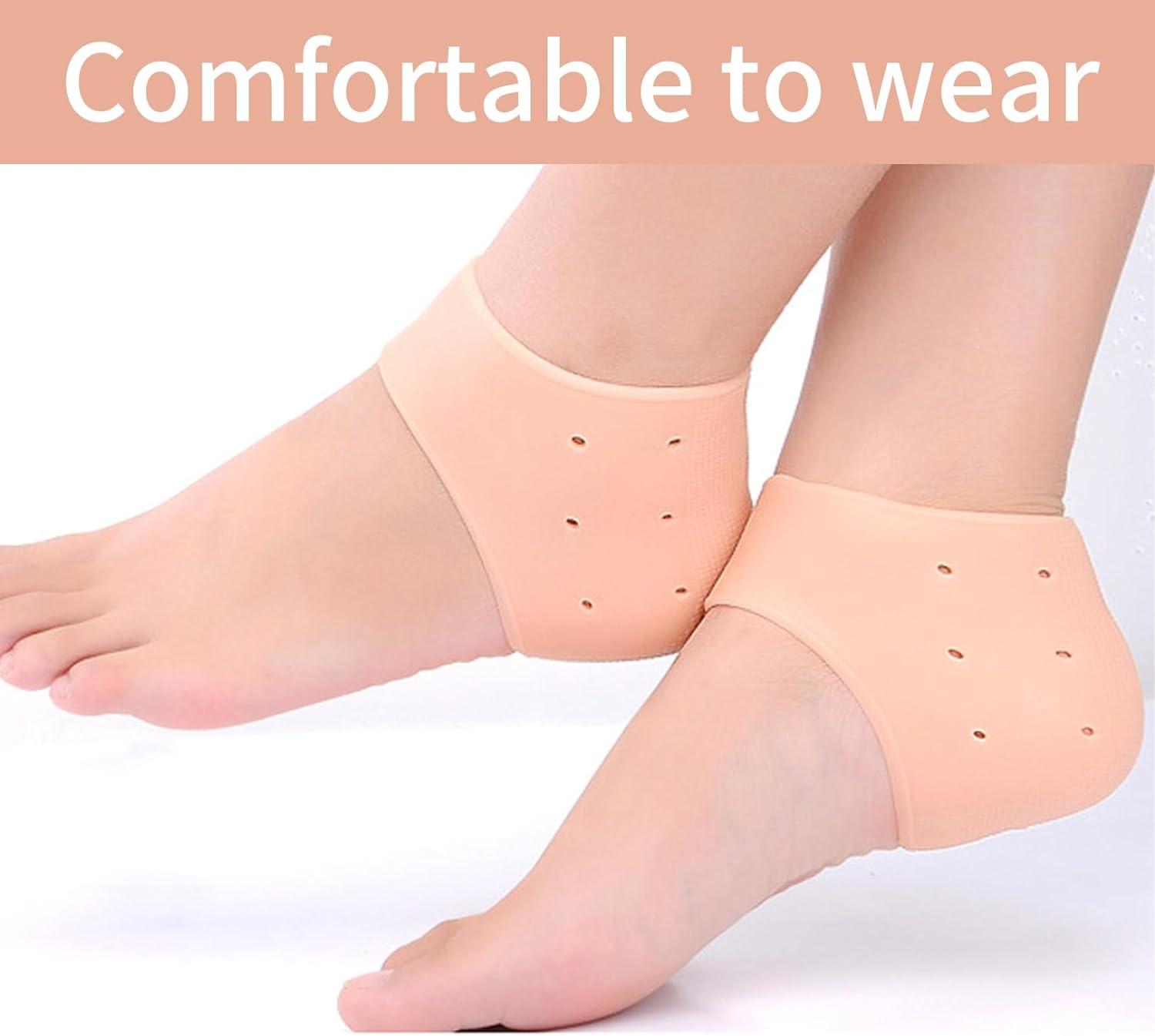 4 Pairs Premium Heel Protectors, Silicone Heel Cups For Heel Pains,Cracked Heels, Heel Spurs, Plantar Fasciitis,Unisex Fit Gel Heel Pads,Heel Pain Relief For Men Women Teens