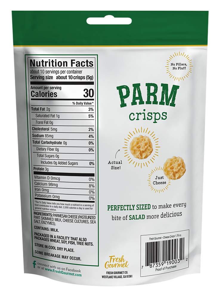 Fresh Gourmet Parmesan Cheese Crisps 1.76 Ounce 100 Real Cheese