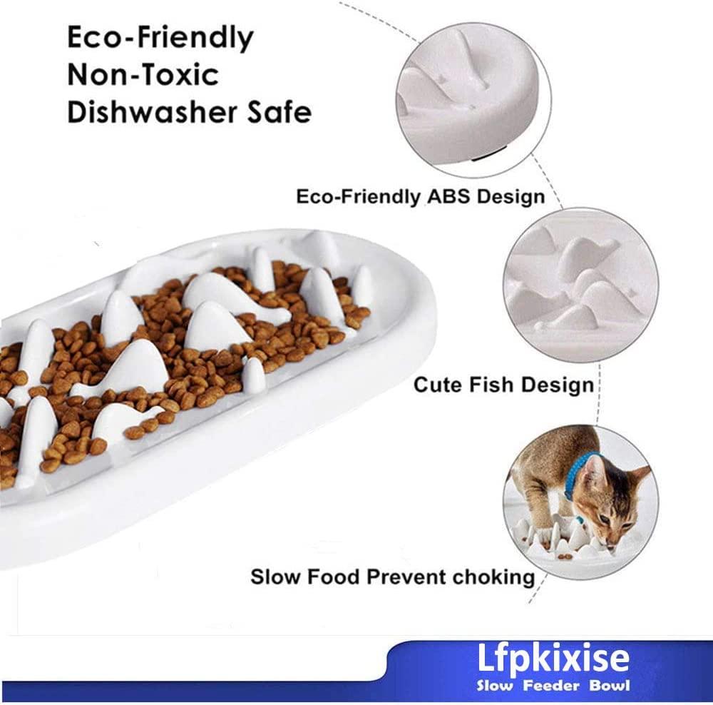 Upgraded Slow Feeder Cat Bowls, Fun Pet Feeder Bowl Stopper,Interactive