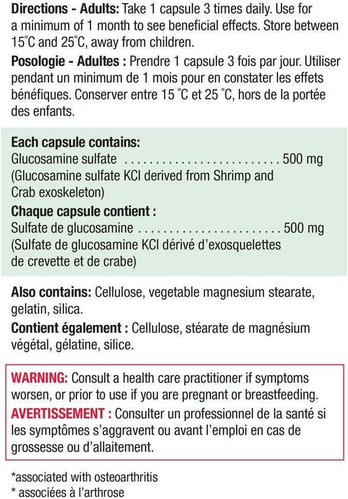 Jamieson Glucosamine Sulfate 500mg 360 Capsules