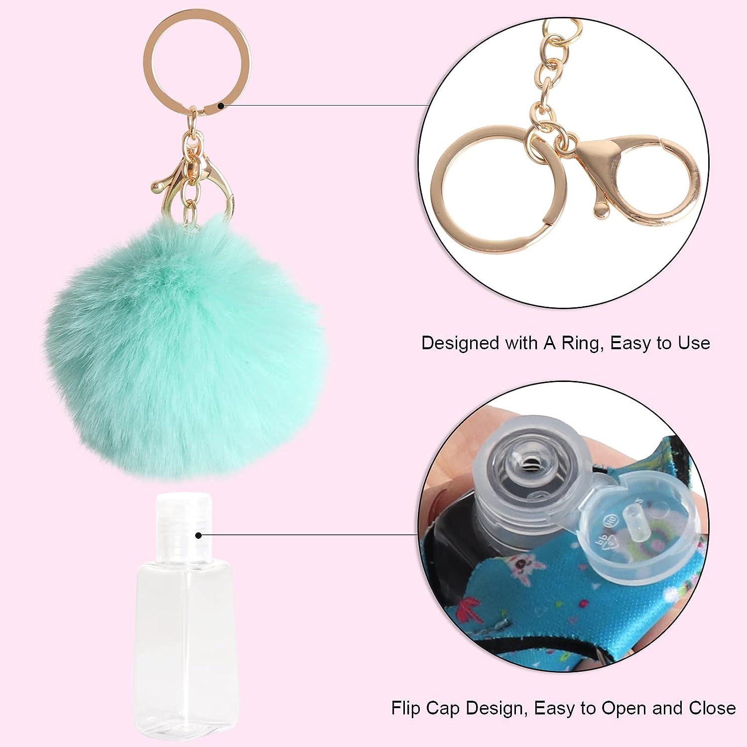 10 Pieces Pom Poms Keychain Fluffy Ball for girls Keychain Faux