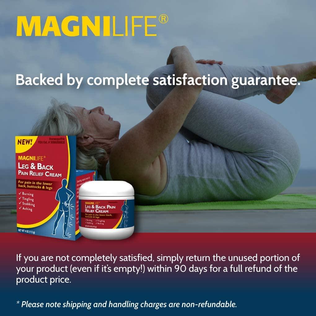 MagniLife Leg & Back Pain Relief Cream FastActing Sciatica Pain Relief Soothes Burning