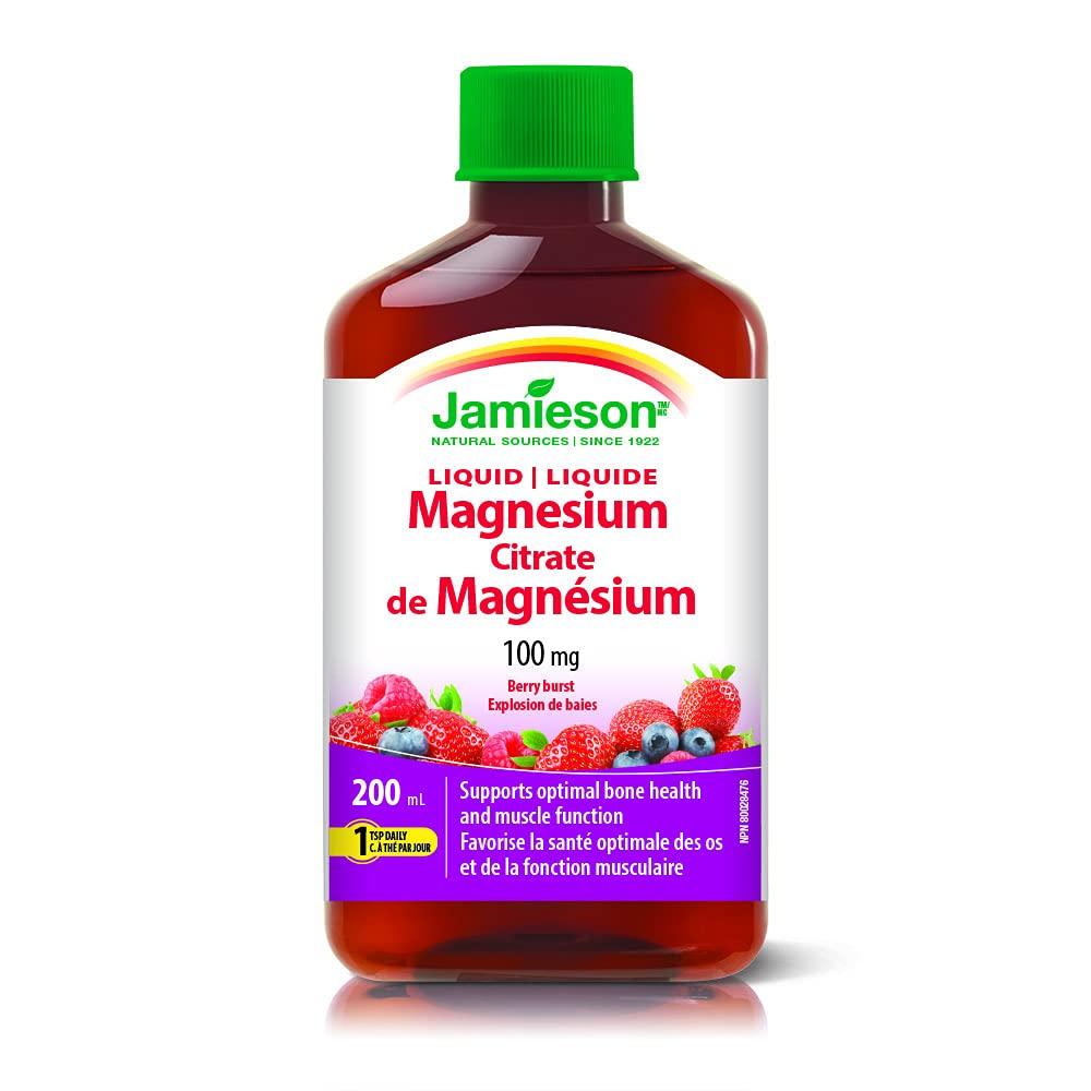 Jamieson Liquid Magnesium Citrate Berry Burst 100mg 200 ml