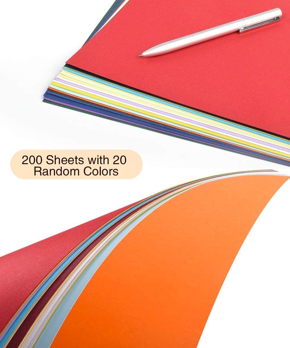 UPlama Double Sided Lightweight Construction Paper Neon Colored Paper Pads  Multicolored Construction Paper Craft Paper Printing Paper And Copy Paper  70GSM A4 20 Assorted Colors 8 x 11 200 Sheets