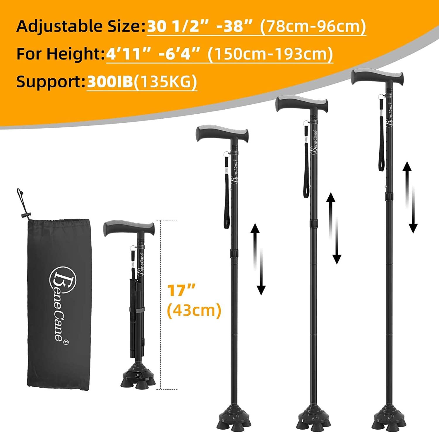 BeneCane Walking Cane for Men & Women Walking Stick for Seniors Folding