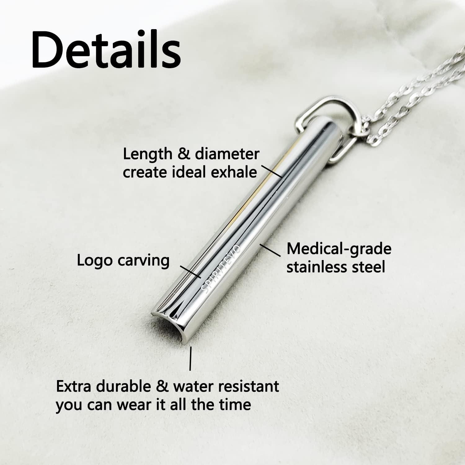 packwoods x runtz disposable vape review SpiritEvo Anxiety Breathing Necklace & Whistle with Two Strong Chains and Velvet Bag for Stress Relief, Meditation Gifts, Calming Down Tool, Relax,