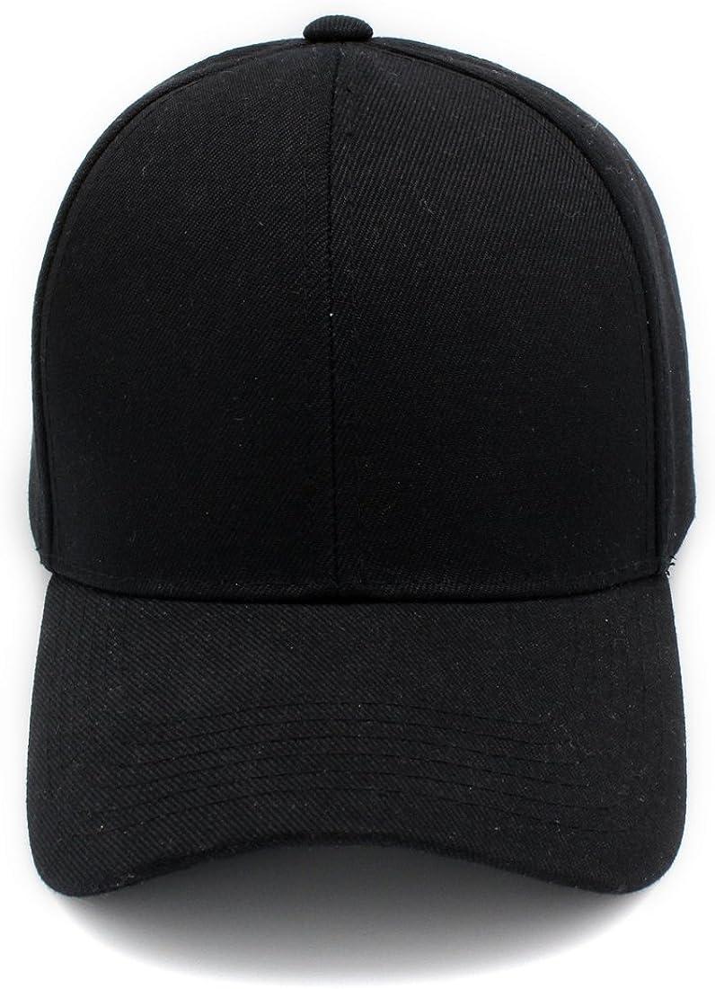 Top Level Baseball Cap Men Women - Classic Adjustable Plain Hat Black