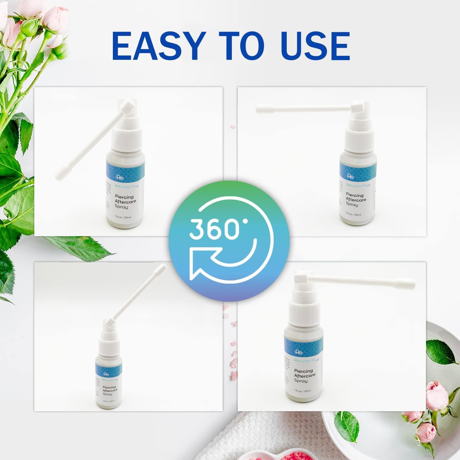 Recuren Plus Piercing Aftercare Spray, Piercing Cleaner, Wound Wash and