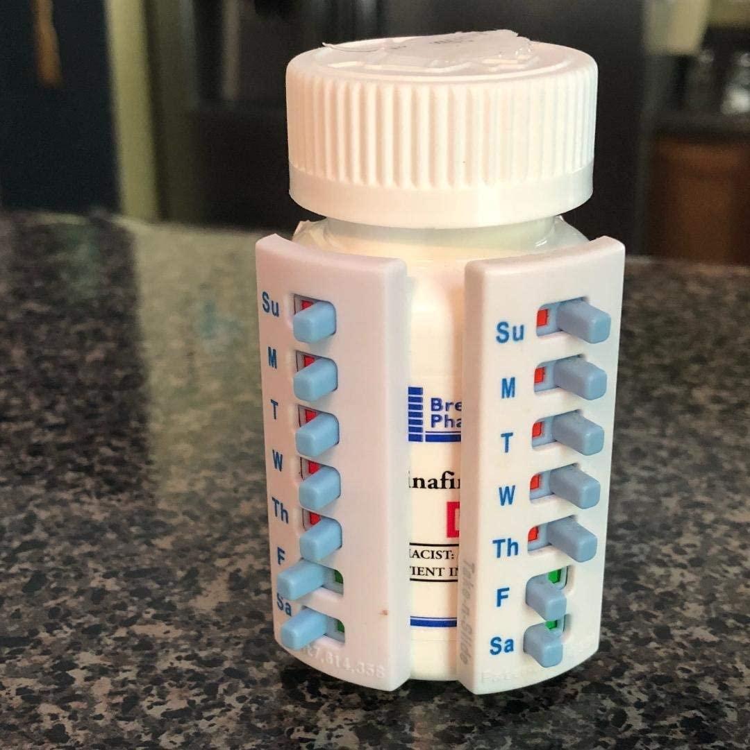 Take-n-Slide Medication Tracker and ReminderPackage of 5 Reusable Pill  Trackers Attach to Your Bottle (NOT Included) Pill Organizer Alternative