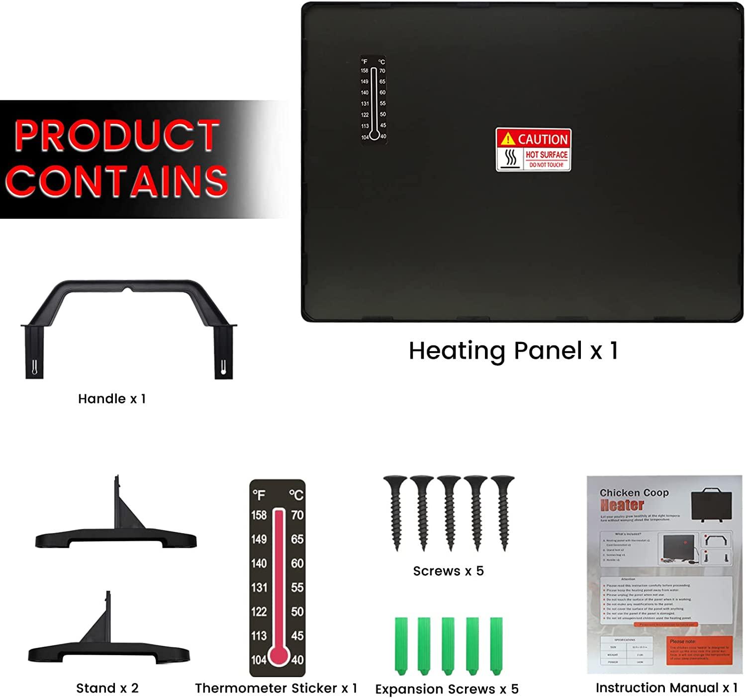 MQ Chicken Coop Heater, 140W Heat Plate for Chicks, Cats, Dogs, Rabbits