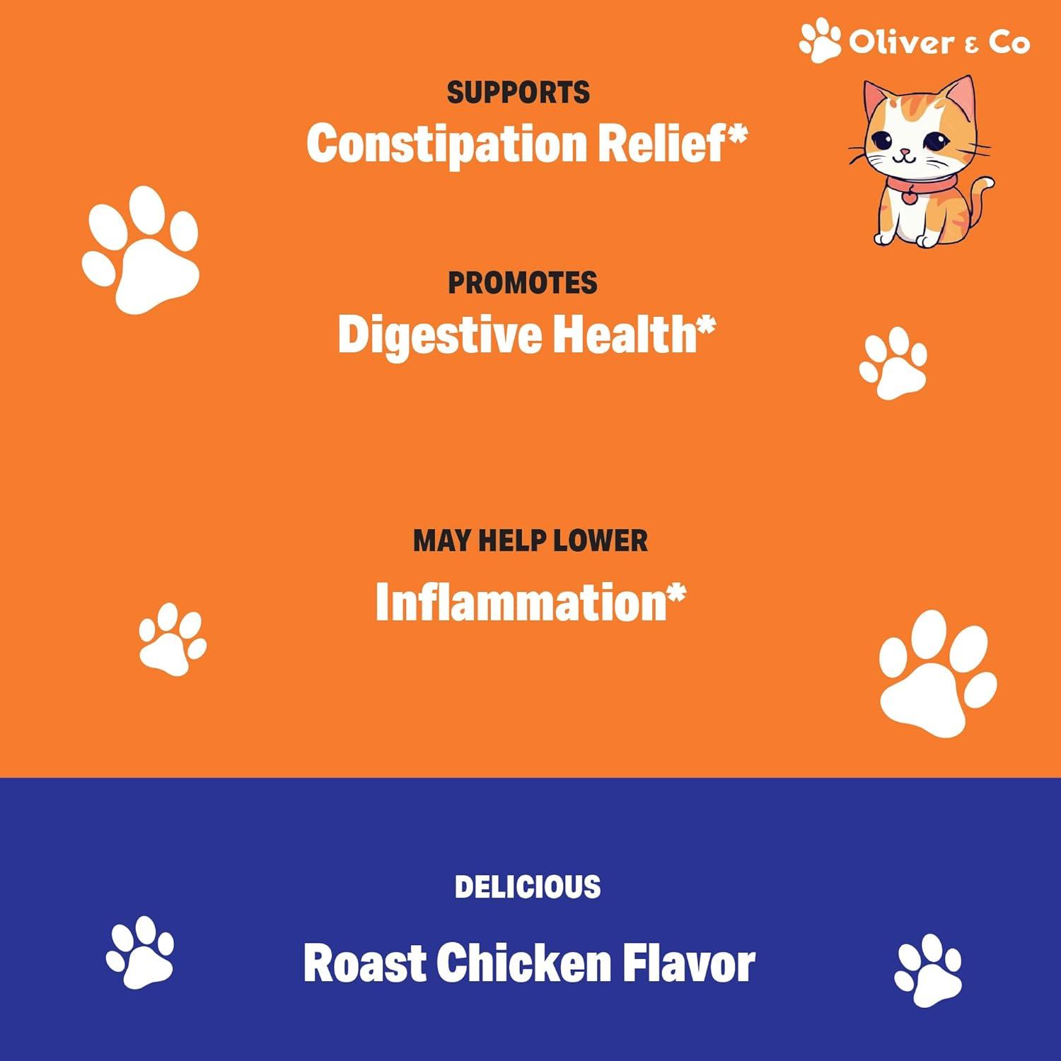 Oliver & Co. Cat Constipation Relief - Cat Laxative - Cat Constipation - Constipation Relief For Cats -Constipation Relief