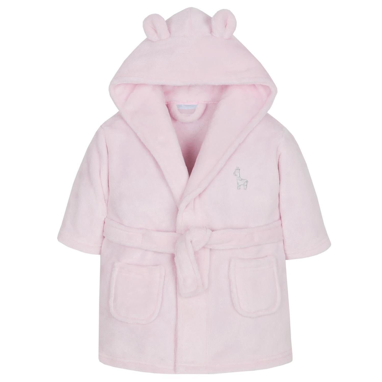 Baby Boy Girl Babies Dressing Gown Robe Plush Fleece Velvet Soft Cosy Warm Gift 0-6 Months Pink