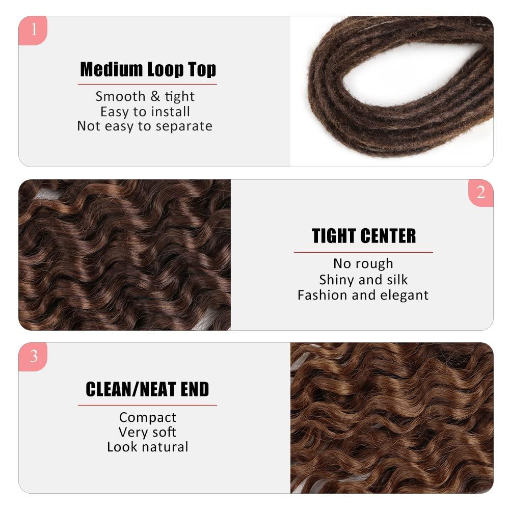 Dairess 24 Synthetic Double Ended Wavy Dreadlock Extensions - 10 ...