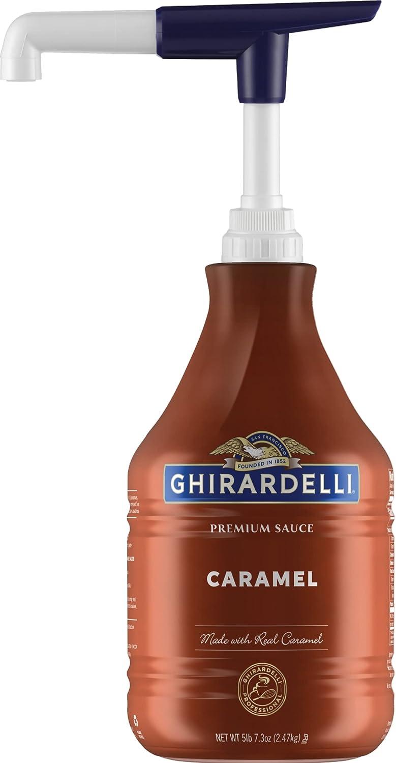 Ghirardelli 87.3 Ounce Creamy Caramel Sauce Bottle with Ghirardelli