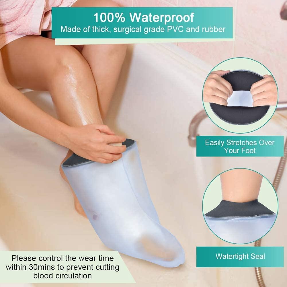 Adult Foot Cast Cover for Shower and Bath Waterproof Shower Bandage and Reusable Sealed Cast