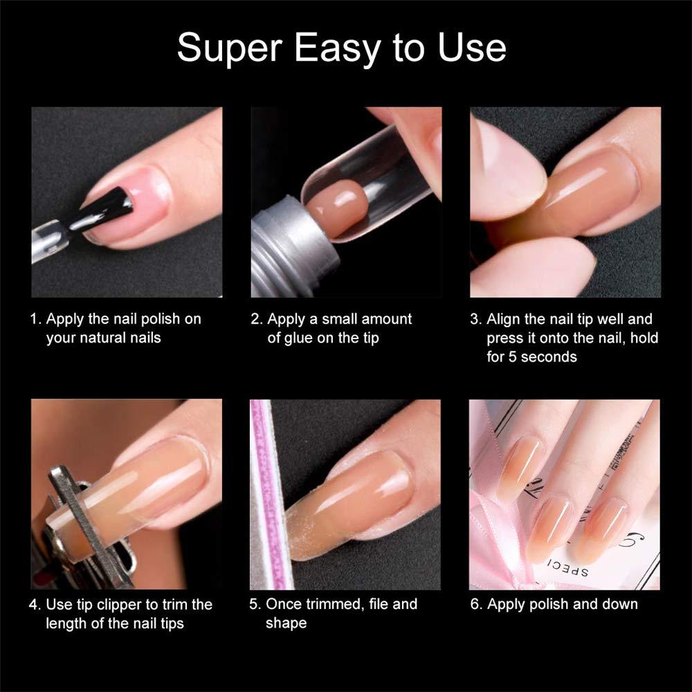 Clear Acrylic Full Cover False Nail Artificial Nails With Case For
